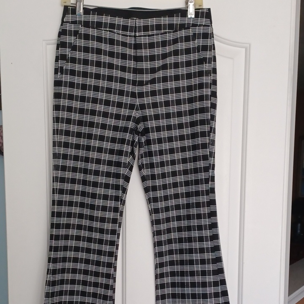 Black and White Plaid Straight Leg Pants